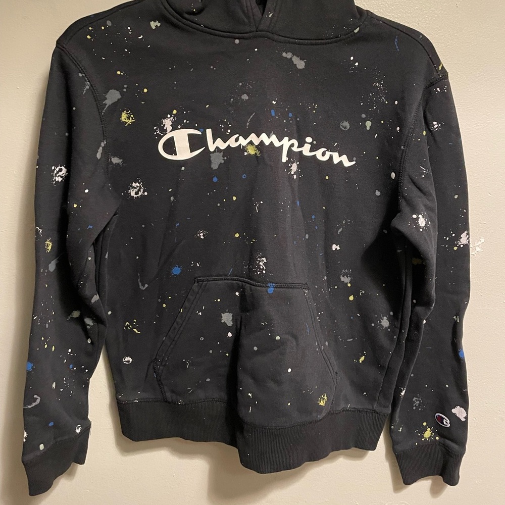 Champion Black Paint Splatter Sweater